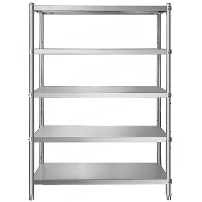 4 Tier Adjustable Shelf Storage Unit, Stainless Steel Rack Shelving