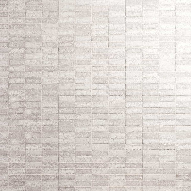 Brixon 12x12 Stacked Matte Porcelain Mosaic Tile, Chalk White