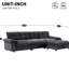 Canapé modulaire à 4 places en chenille gris foncé, taille 104 x 60 po, avec accoudoirs coulissants multifonctionnels, recharge, poches latérales et rangement amovible pour le tournage de films à la maison-2115579898