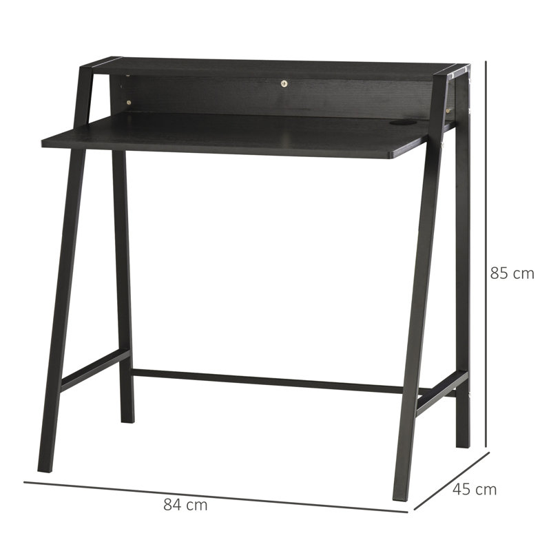 Emerfield Metal Base Writing Desk, 85 x 84 x 45, Black