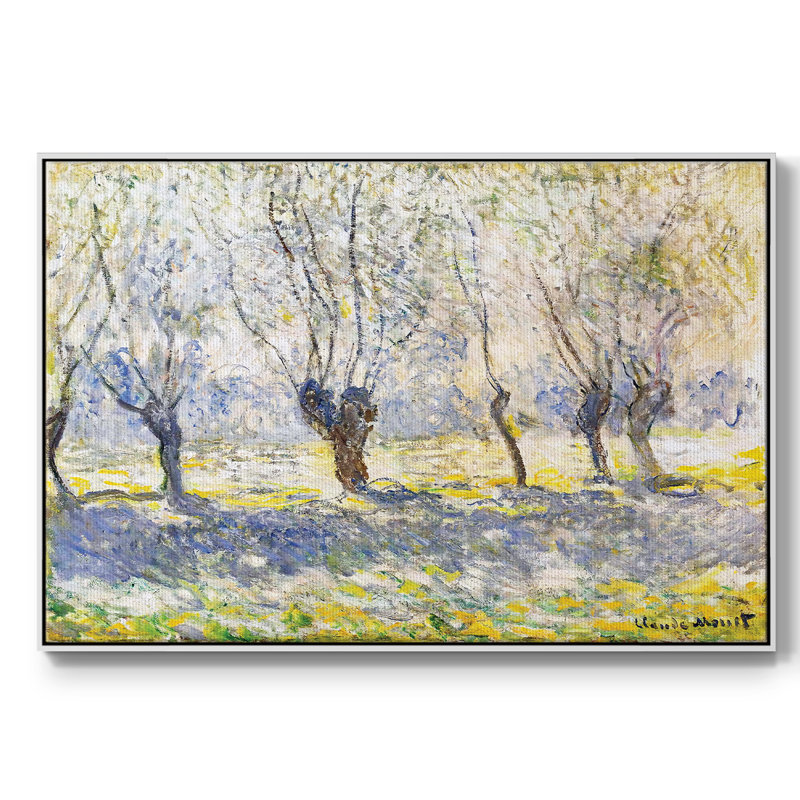 Willows, Giverny, 1886, reproduction d'art sur toile, H 25 po x l 37 po x P 2 po, Blanc