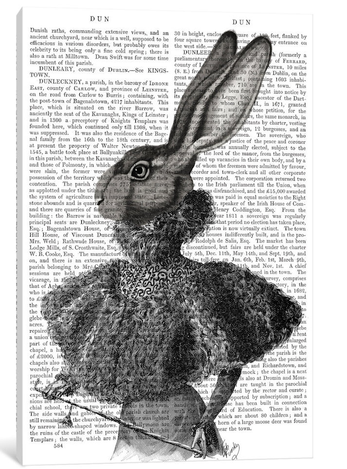 " Victorian Rabbit Lady I " by Fab Funky East Urban Home 