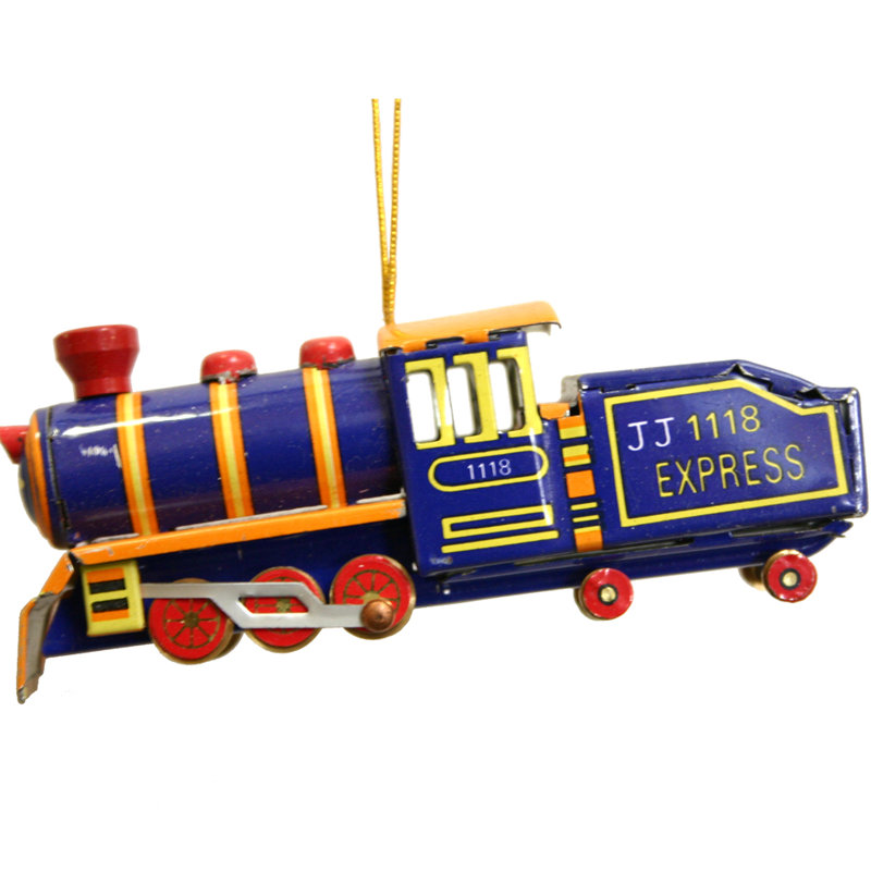 Ornement figurine suspendue en étain de locomotive