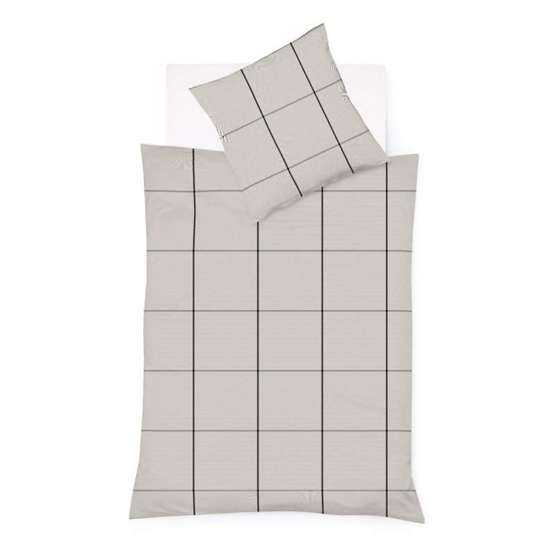 100% Cotton Duvet Cover Set, Double, Stone Grey