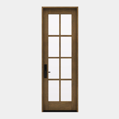 G108-SW-96 | Porte simple de 96 po, extérieur pré-monté RTA, SDL 8 Lite, bois d'acajou brut