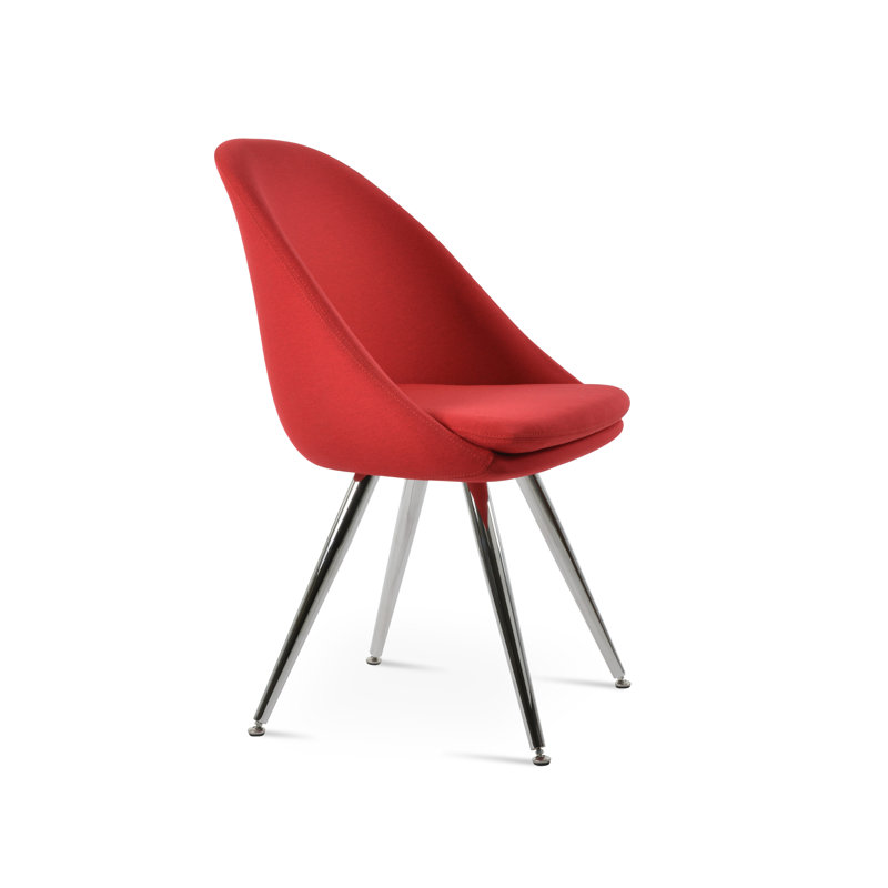Chaise d'appoint Avanos Star, Rouge d’époque, Chrome