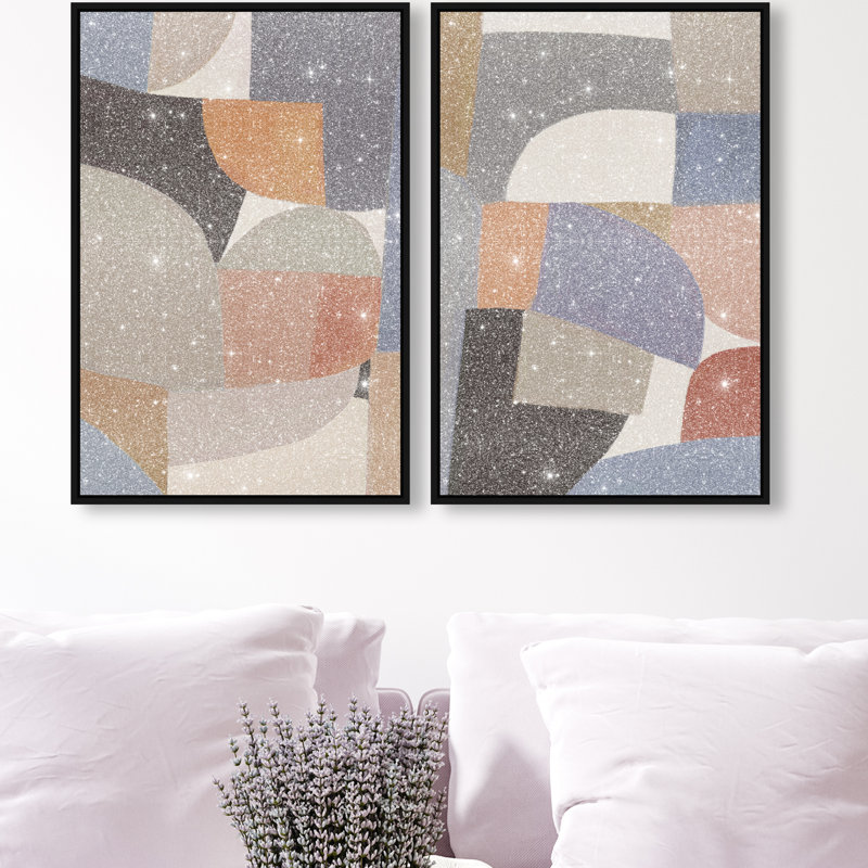 Muted Prelude Set Set by Oliver Gal, 32"H x 22"W, Black Floater Frame