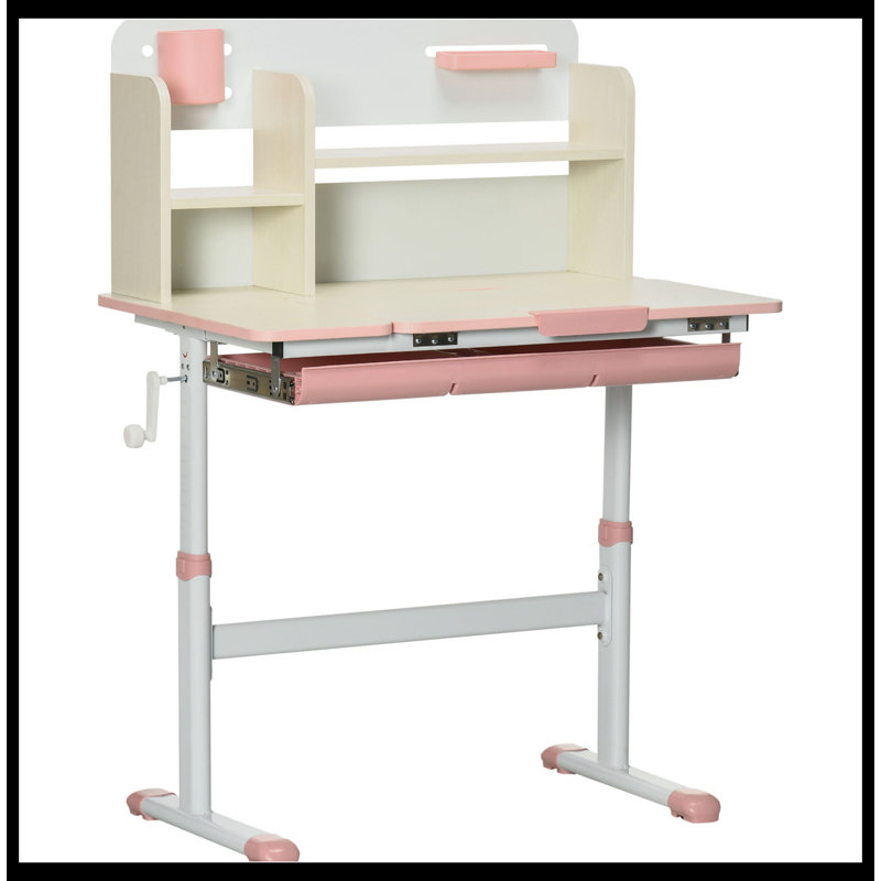 Anitha Adjustable Metal Base Writing Desk, Pink