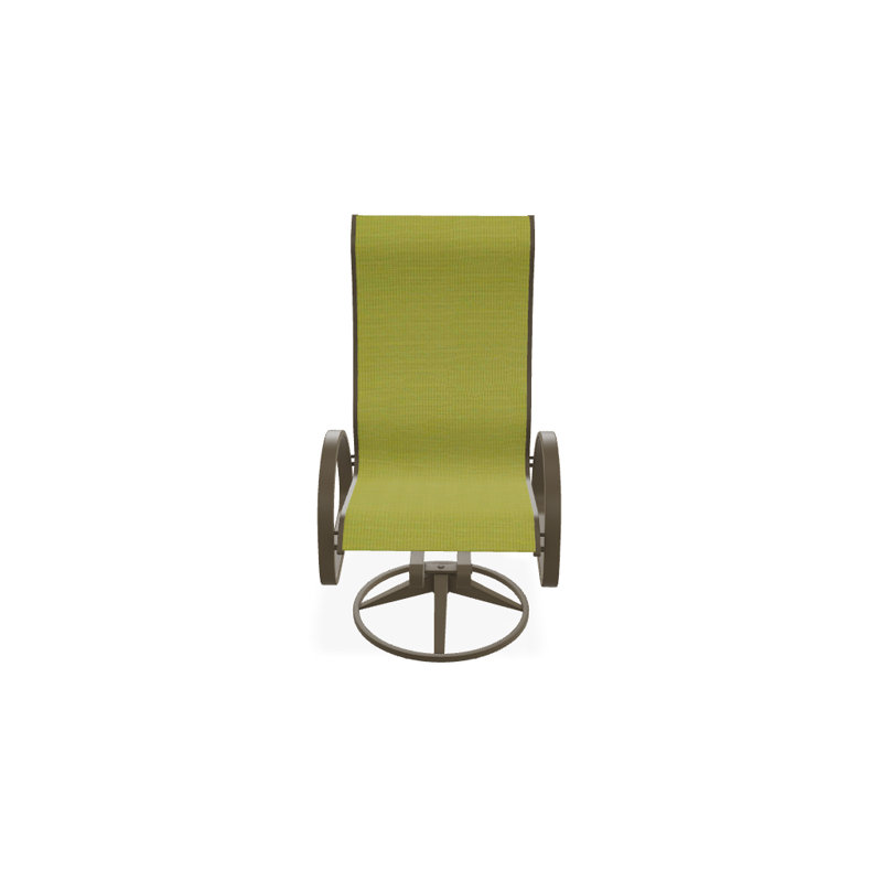 Fauteuil de patio pivotant Hiraku, Bois de plage texturé, Lime 38D Sunbrella®