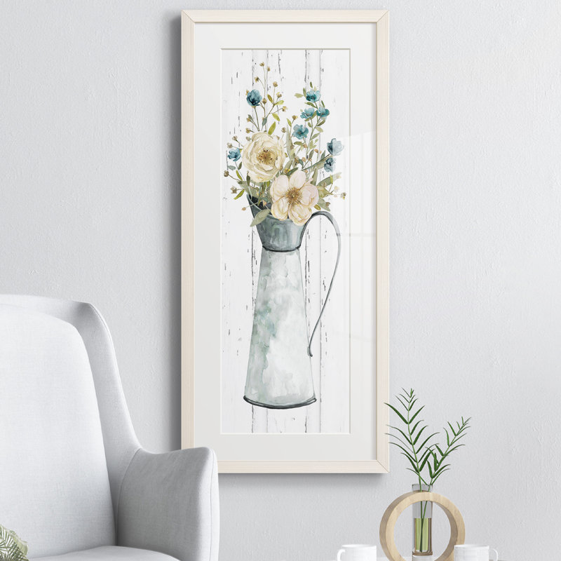 Peinture sur papier encadrée, Blanc