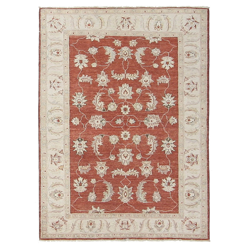 Daugherty Hand Knotted 5x7 Red Rug