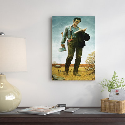 «Lincoln the Railsplitter» par Norman Rockwell, reproduction d'art sur toile tendue
