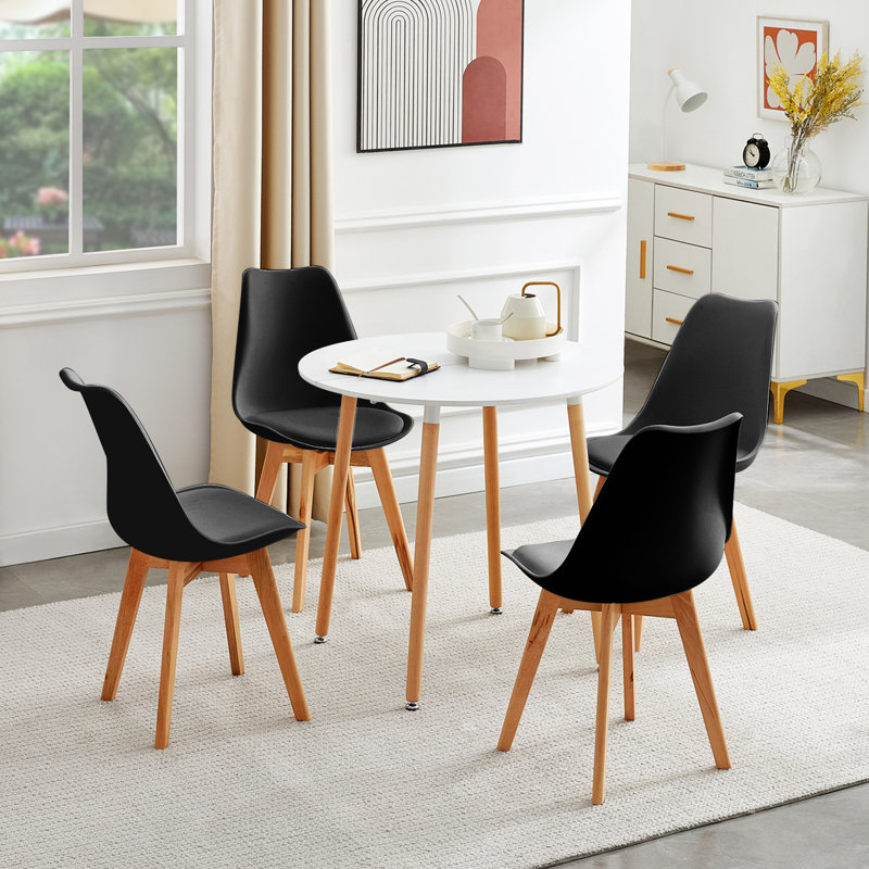 4 - Person Dining Set, White, Black