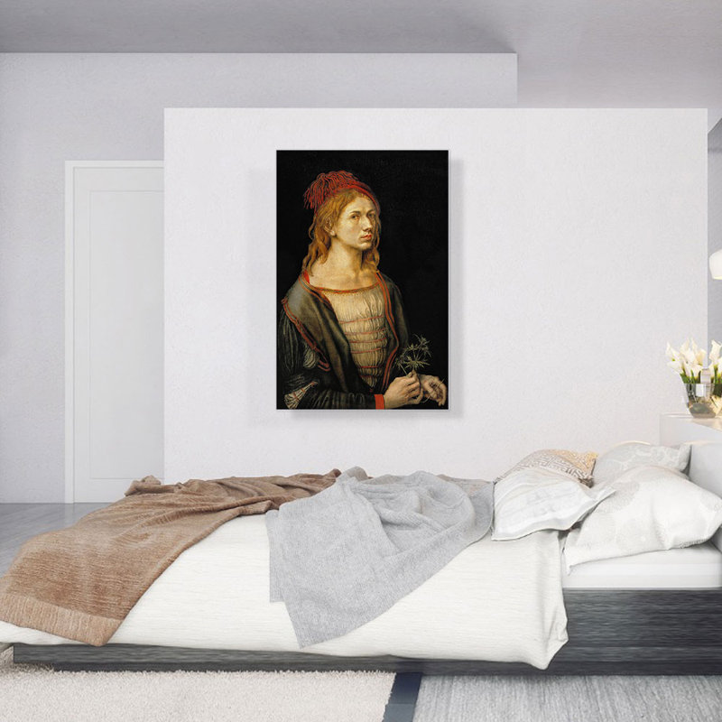Autoportrait à 22 ans 1493 par Albrecht Dürer, reproduction d'art sur toile tendue, H 40 po x l 26 po x P 1,5 po