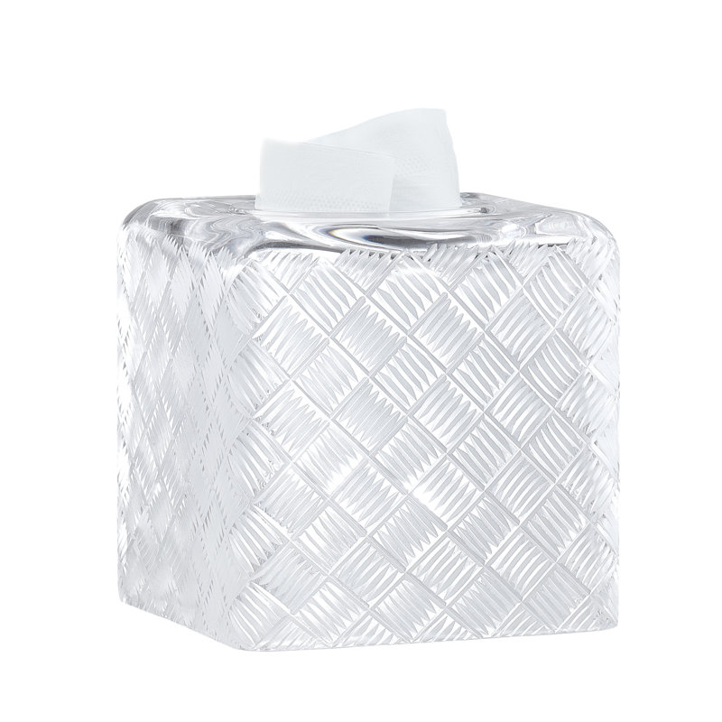 Basketweave Glass Tissue Box Cover