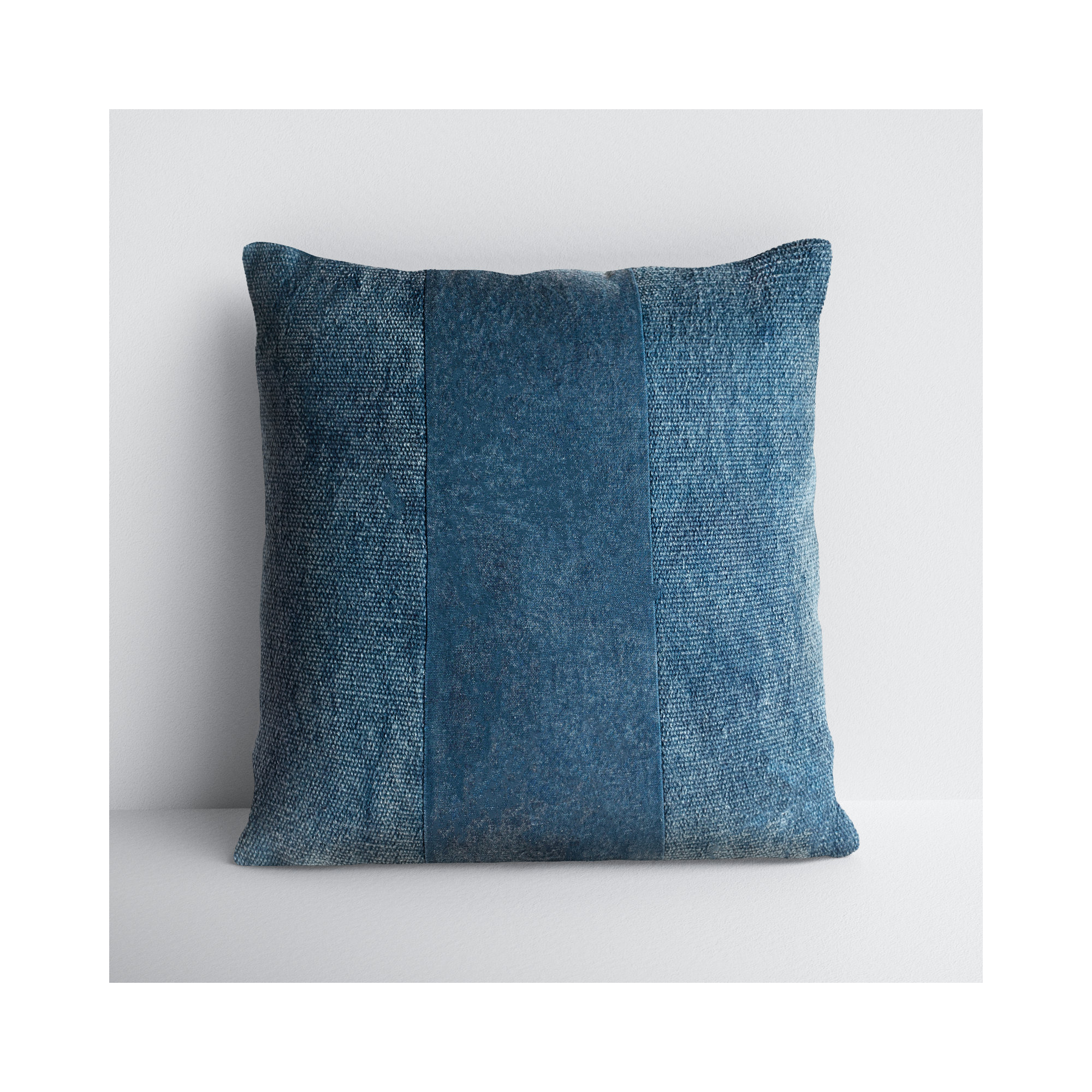 Dunbar Striped Cotton Pillow Cover, Navy, 18" x 18"
