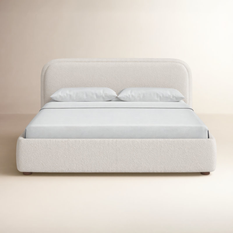 Shonda Upholstered Low Profile Platform Bed, Queen, Gray