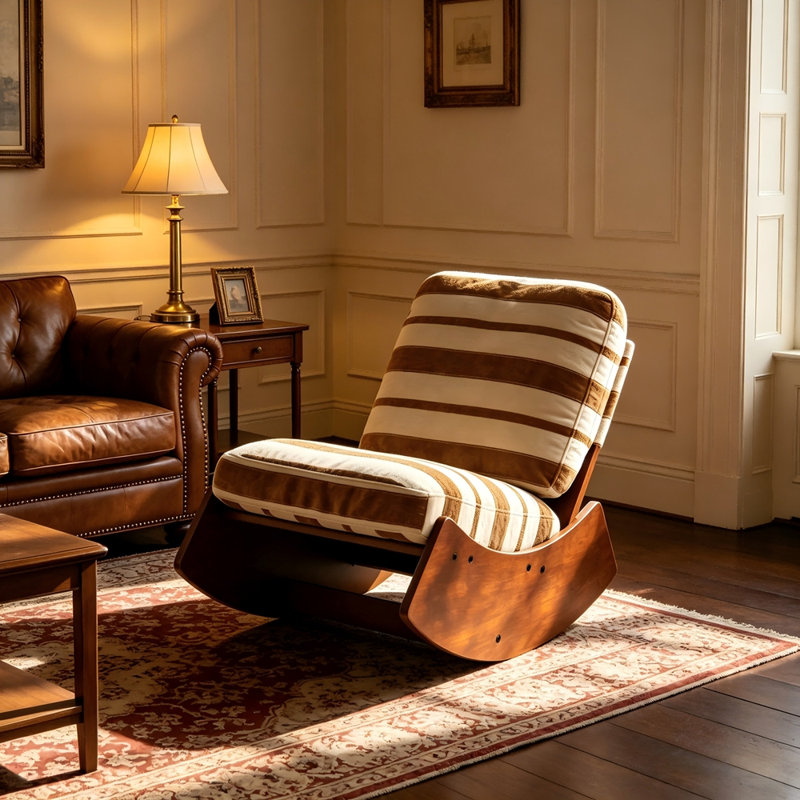 Fauteuil oscillant de haute qualité, Tissu jaune
