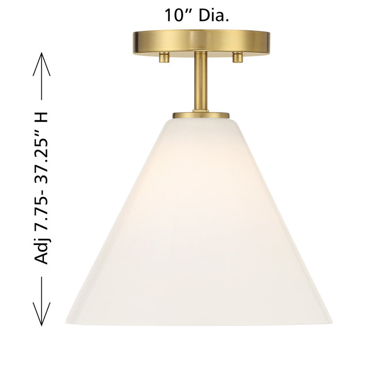 Hashimoto 1-Light Mini-Pendant or Semi-Flush in Brass, Brass