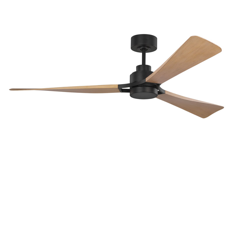 Trillium Smart 60 LED Ceiling Fan, Midnight Black, Natural Honey