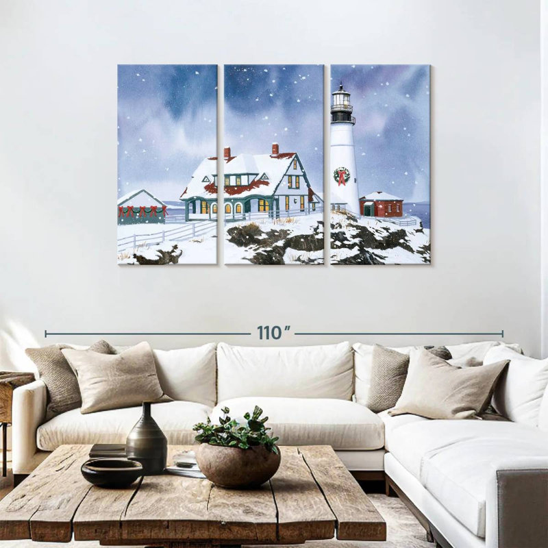 Phare d'Aletra en hiver, H 48 po x l 74 po