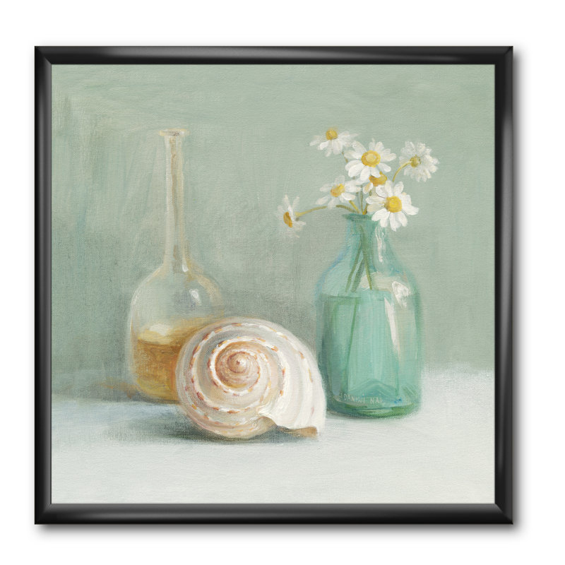 Cadre photo « pastel bain iii », impression sur toile, Cadre noir, H 16 po x l 16 po x P 1 po