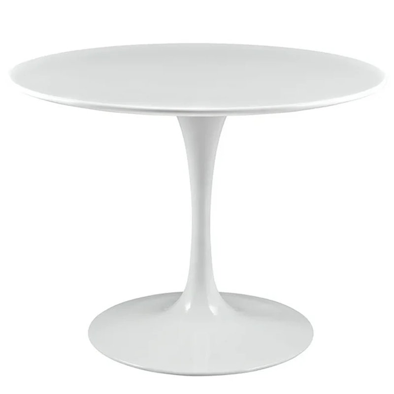 Table de salle à manger Modway Lippa, Blanc, 28.5" H x 43" W x 43" D