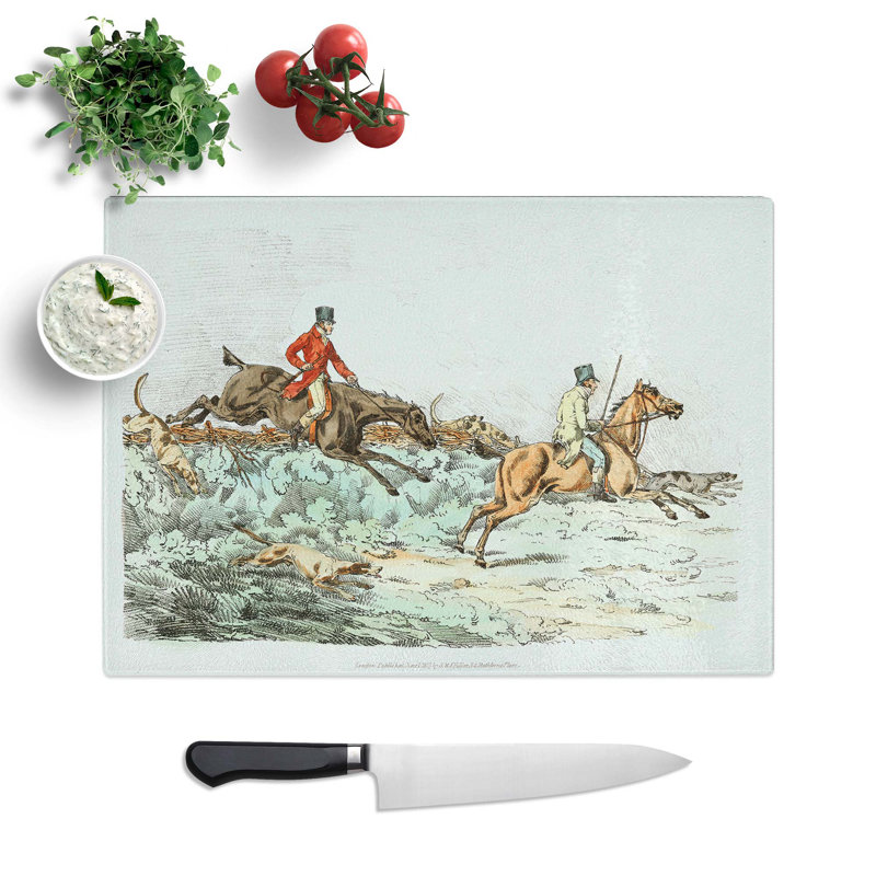 Glass Hounds On The Hunt by Henry Alken Chopping Board, 39 cm W x 28.5 cm L