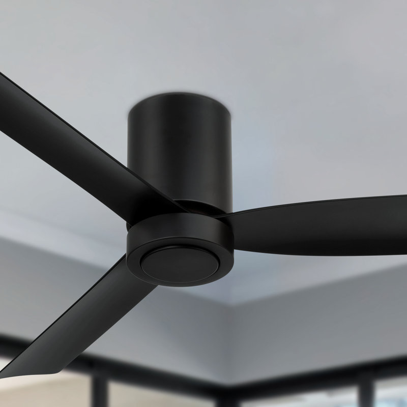 Ventilateur de plafond 3 pales 52 pouces avec télécommande CORMAC (sans lumière), Noir mat
