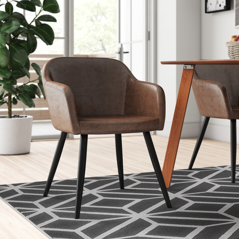Manjeevan Faux Leather Armchair, Brown