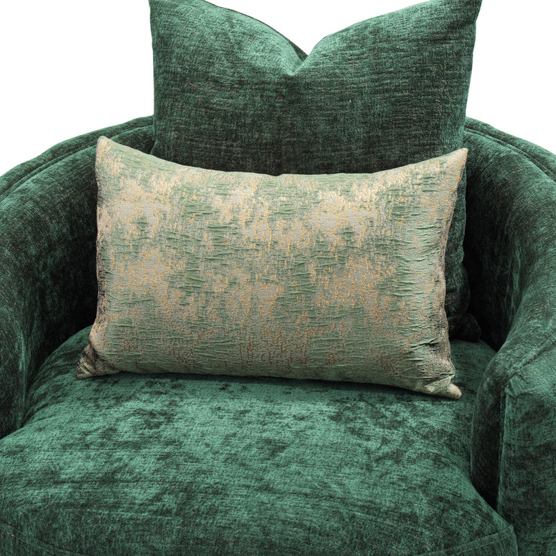 A La Carte Barrel Chair, Gold, Emerald Chenille