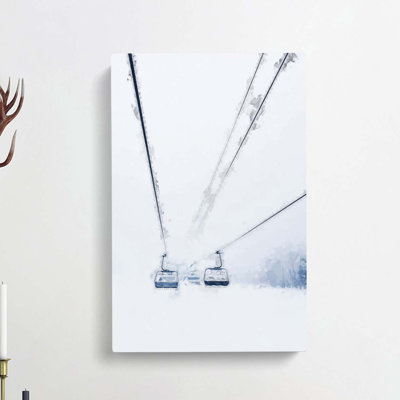 Ski Lift In Quebec Canada In Abstract - Wrapped Canvas