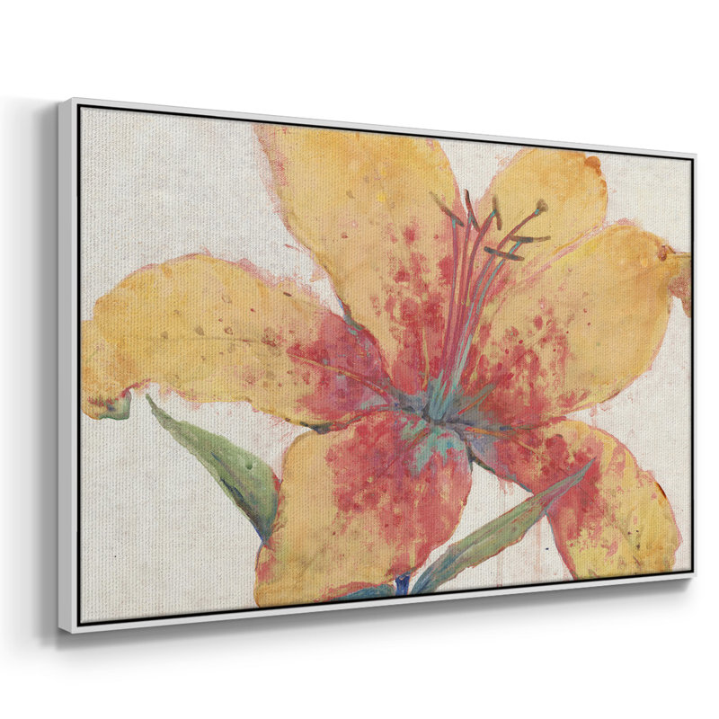 «Blooming Lily», toile tendue avec châssis encadré, H 17 po x l 25 po x P 2 po, Blanc