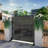 Privacy Metal Screen Fence Panel Horizontal Stripe Pattern-112246456-69478605