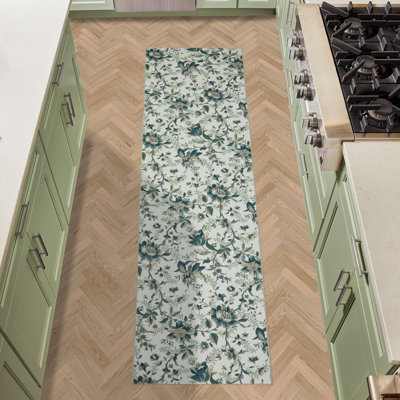 Laura Ashley Edita's Garden Machine Washable Imagine Printed Chenille Rugs 1-Piece