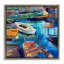 Art mural sur toile flottante, "Boat Marina Abstraction" par Borcherding-481065416-481065413