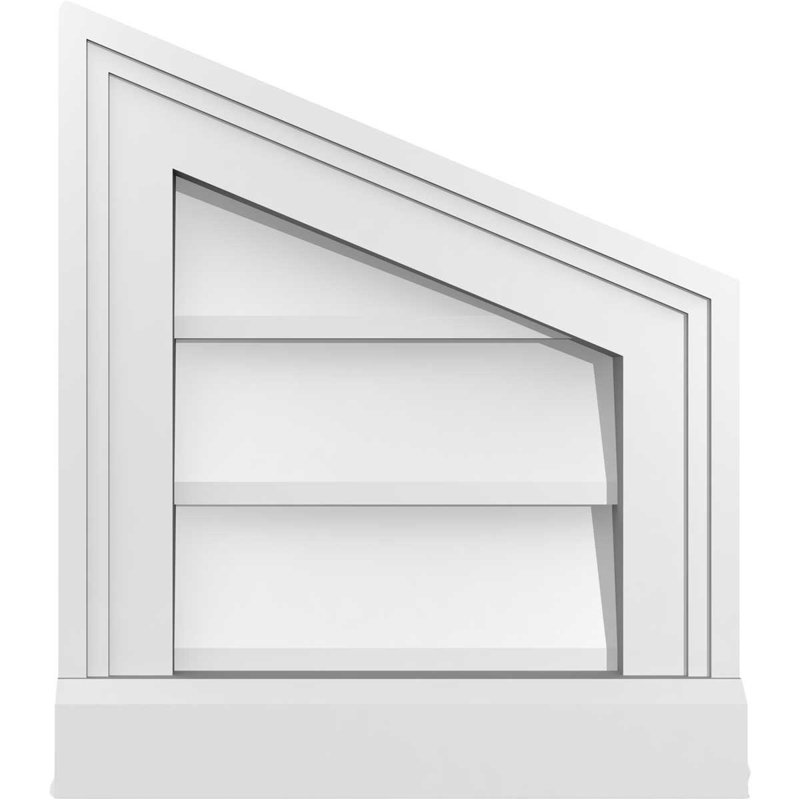 Half Peaked Right Surface Mount Signature Urethane Non-Functional Gable Vent Primed Tan, H 14 po x l 12 po x P 3 po, 6/12