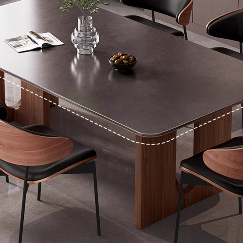 Base en bois massif pour la table de salle à manger en dalle de pierre, H 29,5 po x L 55,1 po x l 31,4 po