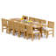 12 Seats 13 Pcs Grade-A Teak Wood Dining Set: 122" Atnas Double Extension Rectangle Table And 12 Devon Armless Chairs #11DV2800-200031423