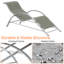 Ensemble 3 pièces de chaises longues réglables en aluminium avec table d'appoint - chaises longues d'extérieur inclinables pour la piscine, le jardin, la plage, la cour, résistant aux intempéries - couleur du plateau