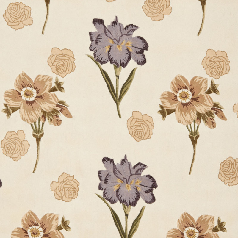 Mandarin Wool Pile Floral Rug, Rectangle 5' x 8'