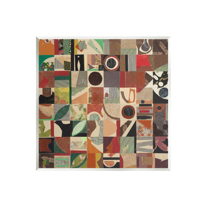 "Earth tons", art géométrique sur bois par Pamela Fingado