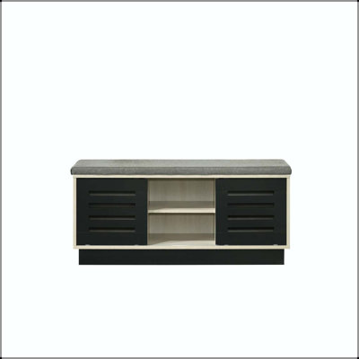 Armoire à chaussures Brio avec portes coulissantes et plateau rembourré