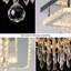 Lustre en cristal Plafonnier carré à DEL en cristal Lustre encastré moderne pour chambre à coucher, cuisine, salle à manger, couloir, salon (blanc froid)
