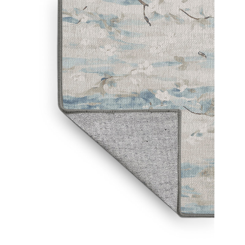 Machine Washable Gray Area Rug, Rectangle 5' x 8'