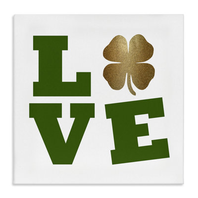 " St Patrick's Day Clover Love Symbol " Graphic Art Print