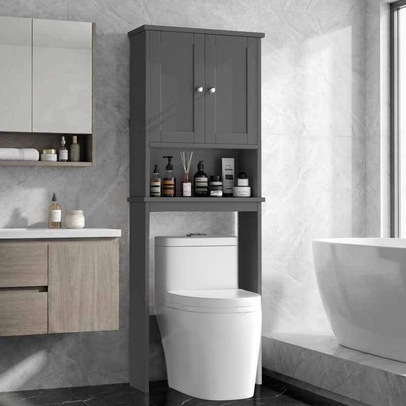Rangement autoportant au-dessus de la toilette H 65,4 po Behren , Gris