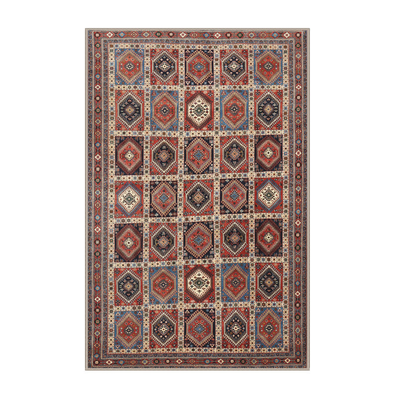 Tapis brun à motif géométrique, Rectangle 5 pi x 7 pi