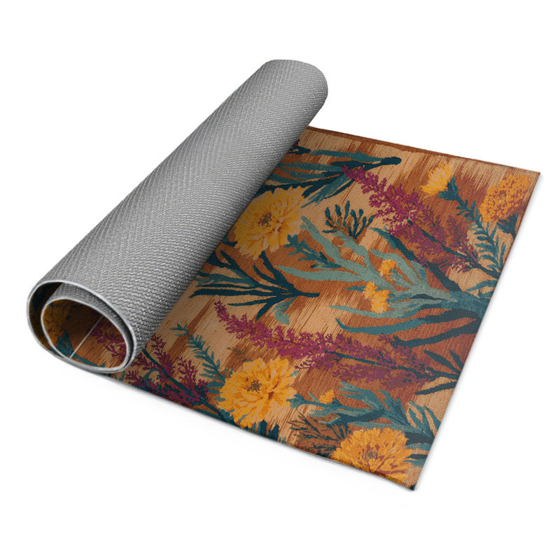 Tapis d'intérieur et d'extérieur brun Botanical, Rectangle 9 pi x 12 pi