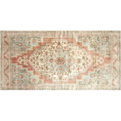 Gallery Size One-of-a-Kind 4'11" X 10'2" 1960s Runner Wool Area Rug in